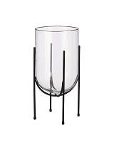 Βάζο γυαλ.σε μεταλ.τρίποδο 21,5Χ40