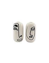 Βάζο λευκό κεραμ.σχ.πρόσωπο 8Χ22