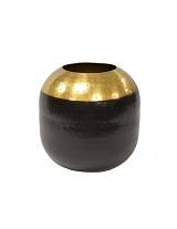 Βάζο μεταλ.μαύρο/χρυσό 20Χ20
