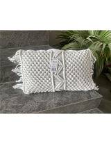 Μαξιλάρι βαμβ.λευκό μακραμέ με κρόσια  30Χ50