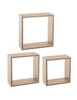 Ράφι τοίχου MDF κύβος φυσικό σ/3 (24Χ12Χ24+27Χ12Χ27+30Χ12Χ30)