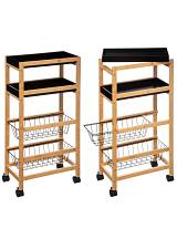 Ραφιέρα τρόλευ bamboo 2ράφια + 2καλάθια 40Χ22Χ83