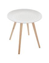 Τραπέζι ξύλινο MILEO λευκό Φ49Χ41,5