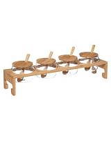 Βαζάκι γυαλ. Χ 4 με καπάκι και κουτάλι bamboo  σε βάση