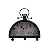 ΕΠΙΤΡΑΠΕΖΙΟ ΡΟΛΟΙ Fylliana "Vintage Lantern" ΜΕΤΑΛΛΙΚΟ ΜΑΥΡΟ ΧΡΩΜΑ 18.5x5.5x18.5εκ