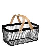 Καλάθι μεταλ.με χέρι μαύρο 40Χ26,5Χ18,5