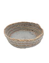 Καλάθι πιατέλα φάθινο φυσικό ριγέ γκρι 24Χ8