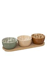 Μπωλ σε βάση bamboo Χ3, 28Χ10Χ6