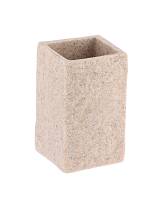 Ποτήρι μπάνιου polyresin τετρ.stone μπεζ