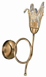 Απλίκα  Μέταλλο μπρονζέ  Ε14 μονόφωτη με γυαλί