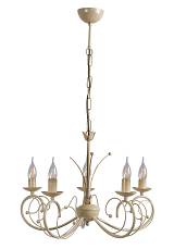 Φωτιστικό Πολύφωτο 5φ Μέταλλο κρεμ/πατίνα χρυσή Ε14