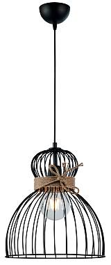 Φωτιστικό μονόφωτο μέταλλο μαύρο/σχοινί Ε27 Φ30