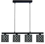 Φωτιστικό Πολύφωτο 4φ Μέταλλο/Αμπαζούρ μαύρο Ε27