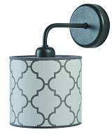 Απλίκα μέταλλο/Αμπαζούρ λευκό/γκρί Ε27 Φ15