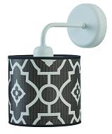 Απλίκα μέταλλο/Αμπαζούρ γκρι/λευκό Ε27 Φ15