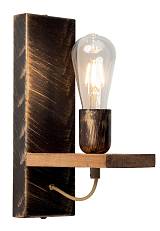 Απλίκα Ξύλο/Μέταλλο σκουριά/πατίνα χρυσή Ε27