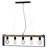 Φωτιστικό Πολύφωτο 5φ Ξύλο/Μέταλλο μαύρο Ε27