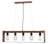 Φωτιστικό Πολύφωτο 5φ Ξύλο/Μέταλλο χαλκός/Πατίνα μαύρη Ε27