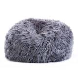 BIGO LUXURY Πουφ Τεχνητή Γούνα Απόχρωση Ανθρακί, Αποσπώμενο Κάλυμμα -  Εσωτερικού χώρου Ε-00024208 Ε017,1