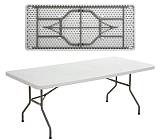 BLOW Τραπέζι Συνεδρίου - Catering Πτυσσόμενο, Μέταλλο Βαφή Γκρι, HDPE Άσπρο Ε-00011444 ΕΟ170