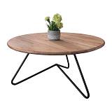 BORAL Τραπεζάκι Σαλονιού Καθιστικού, Μέταλλο Βαφή Μαύρο, Ξύλο Ακακία Φυσικό Ε-00021236 ΕΑ7074