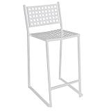 CAPRICE Σκαμπό BAR με Πλάτη, Στοιβαζόμενο, Μέταλλο Βαφή Άσπρο Ε-00018010 Ε5148,1