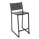 CAPRICE Σκαμπό BAR με Πλάτη, Στοιβαζόμενο, Μέταλλο Βαφή Μαύρο Ε-00018009 Ε5148