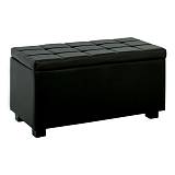 DENISE Σκαμπό με Αποθηκευτικό Χώρο - Ταμπουρέ, PU Μαύρο Ε-00022765 Ε7048,3