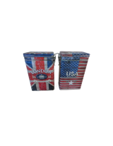 Δοχείο με κλιπ μεταλ.USA/LONDON 12Χ8Χ19