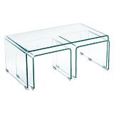 GLASSER Τραπεζάκια (1+2) Σαλονιού - Καθιστικού Διάφανο Γυαλί 12mm Ε-00015892 ΕΜ733