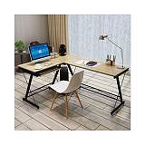 ΓΡΑΦΕΙΟ Αριστερή Γωνία Μέταλλο Βαφή Μαύρο, Επιφάνεια Απόχρωση Maple Ε-00021930 ΕΟ408,2