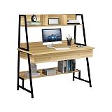 ΓΡΑΦΕΙΟ Η/Υ 2 Συρτάρια 2 Ράφια Μέταλλο Βαφή Μαύρο, MDF - Melamine Απόχρωση Sonoma Ε-00023433 ΕΟ419,3