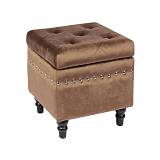 LOKO Σκαμπό Αποθηκευτικό Βοηθητικό, Ύφασμα Velure Απόχρωση Καφέ Ε-00021621 Ε7036,1