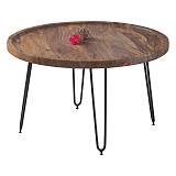 MATRI Τραπεζάκι Σαλονιού Καθιστικού, Μέταλλο Βαφή Μαύρο, Ξύλο Ακακία Φυσικό Ε-00021242 ΕΑ7076,1