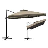 ΟΜΠΡΕΛΑ Τηλεσκοπική HANGING Αλουμίνιο Ανθρακί,Ύφασμα Μπεζ, Βάση Μεταλλο, Βαρέως Τύπου Ε-00017970 Ε900