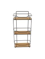 Ραφιέρα μπάνιου Χ3 μεταλ.μαύρη /bamboo 27Χ12Χ57