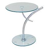 RAVEL Τραπεζάκι Βοηθητικό Χρώμιο - Γυαλί Ε-00007932 ΕΜ939