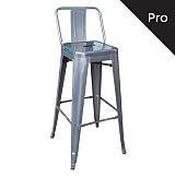 RELIX Σκαμπό Bar-Pro με Πλάτη, Μέταλλο Βαφή σε Απόχρωση Metal με Διακοσμητική Σκουριά Ε-00015483 Ε5199,6