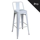 RELIX Σκαμπό Bar-Pro με Πλάτη, Μέταλλο Βαφή  Άσπρο Ε-00015487 Ε5199