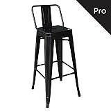 RELIX Σκαμπό Bar-Pro με Πλάτη, Μέταλλο Βαφή Μαύρο Ε-00015485 Ε5199,1