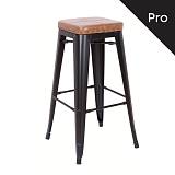 RELIX Σκαμπό Bar-Pro, Μέταλλο Βαφή Μαύρο Matte, Pu Camel Ε-00019298 Ε5190P,14M