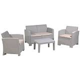 SAVANNA Set Σαλόνι Κήπου Βεράντας K/D, PP-UV Sand Grey Μαξιλάρια Μπεζ Ε-00018588 Ε352,1