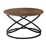 TORRE Τραπεζάκι Σαλονιού- Καθιστικού, Μέταλλο Βαφή Μαύρο, Απόχρωση Σκούρο Καρυδί Ε-00024378 ΕΜ9618