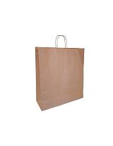 Τσάντα καφέ ριγέ στριφ. χέρι 45εκ.