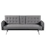 WELLS Καναπές - Κρεβάτι Σαλονιού - Καθιστικού, Pu Γκρι Ε-00020712 Ε9681,1