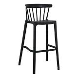 WEST Σκαμπό BAR με Πλάτη, PP-UV Μαύρο Ε-00021592 Ε384,2