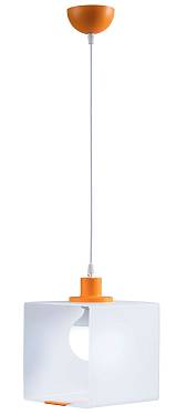Φωτιστικό μονόφωτο παιδικό plexiglass/μέταλλο λευκό/πορτοκαλί Ε27 Φ20