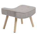ALMA Σκαμπό - Υποπόδιο, Teddy Ύφασμα Ανοιχτό Γκρι, Πόδια Φυσικό, K/D Ε-00024652 Ε7141,61