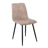 ARIA Καρέκλα Τραπεζαρίας - Κουζίνας, Μέταλλo Bαφή Μαύρο, Ύφασμα Suede Μπεζ Ε-00024251 ΕΜ7912,3
