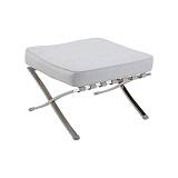 BARCELONA τ. Σκαμπό - Υποπόδιο, Βάση Inox, Pu Άσπρο Ε-00019317 Ε968,01